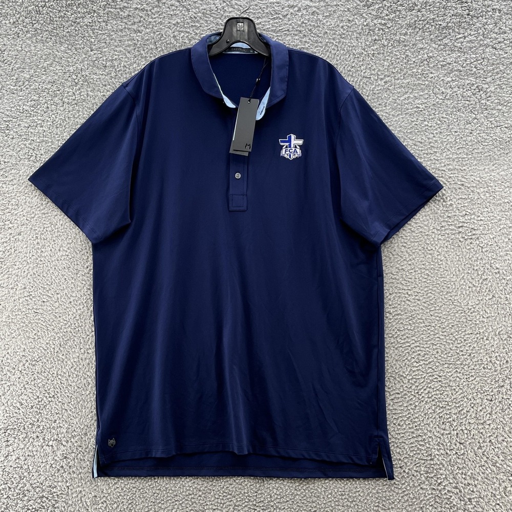 Fellowship Christian Athletes Polo Shirt Mens XL Navy Greyson Golf Performance